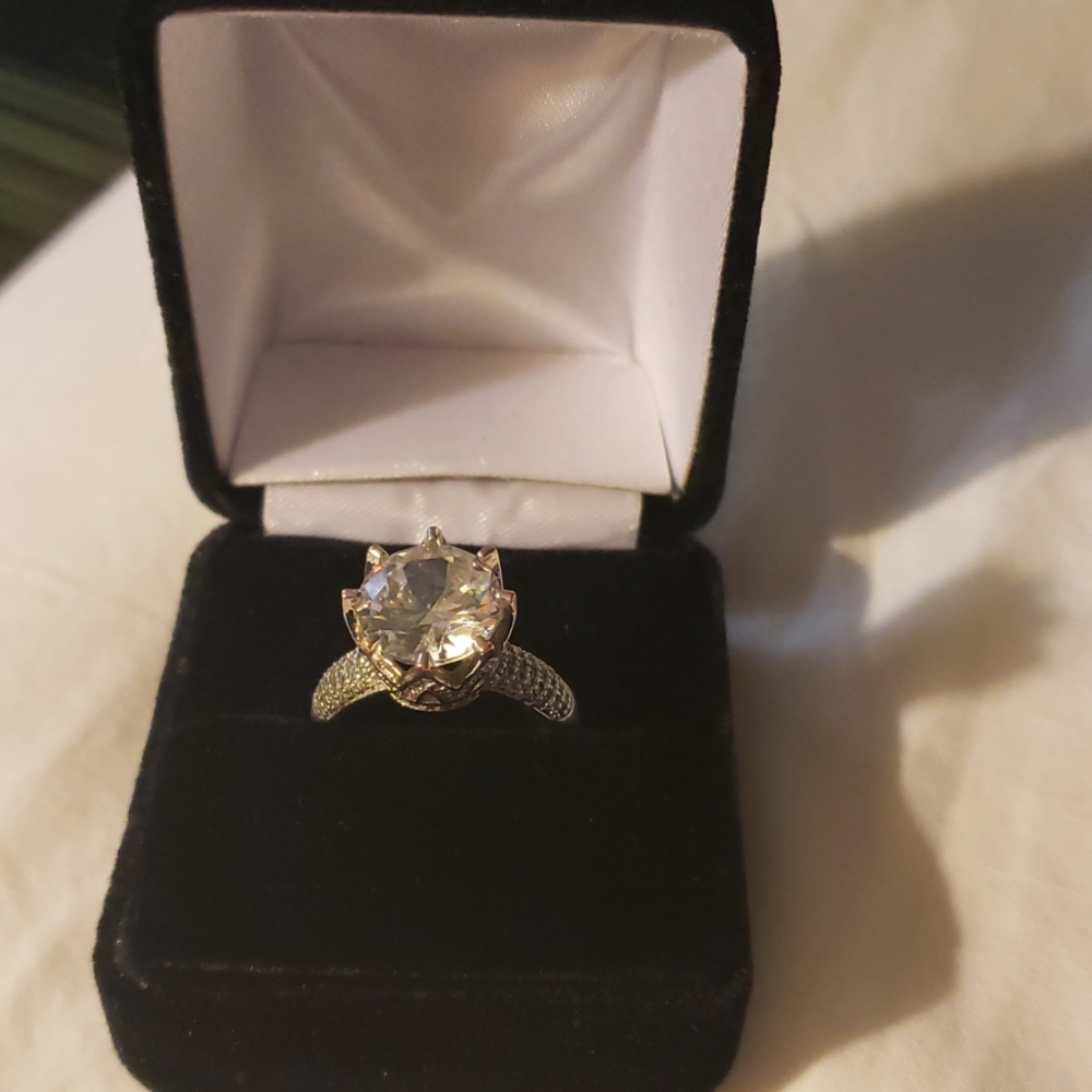 Sterling silver cz Diamond engagement ring